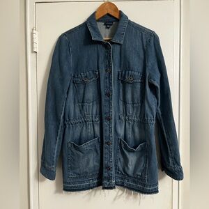 J. Jill Denim Jean Utility Drawstring Jacket - Size Small